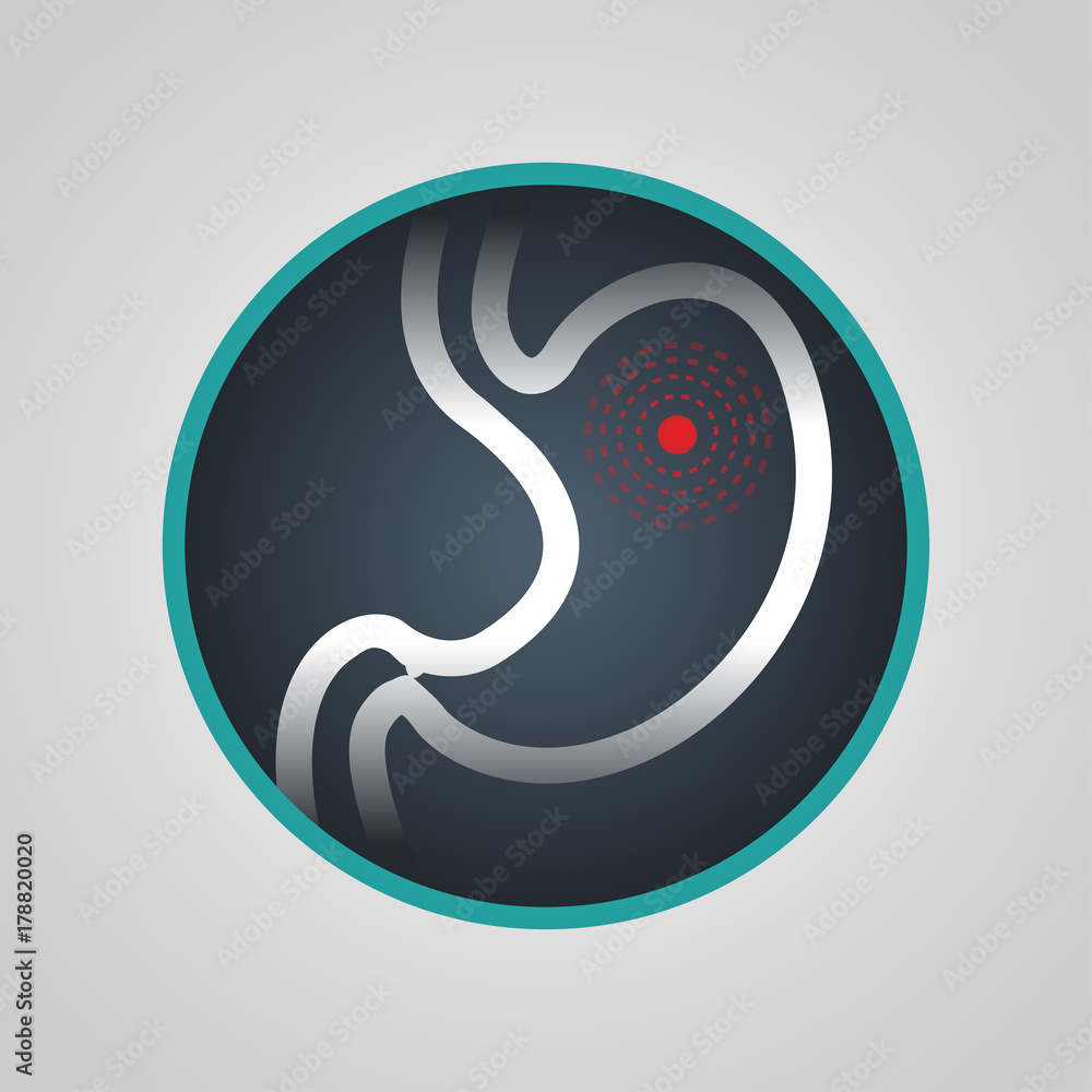 Obraz premium Stomach Cancer vector logo icon illustration