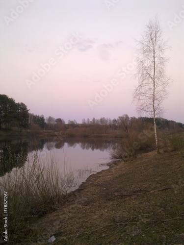 Fototapeta Naklejka Na Ścianę i Meble -  Autumn lake at sunset. (The Vast Russia! Sergey, Bryansk.)