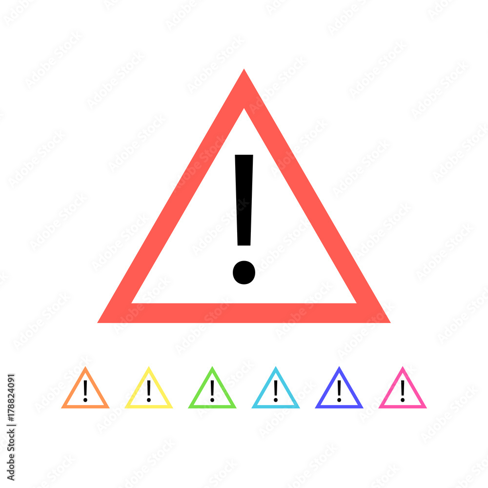 Set of conventional danger signs. Multicolor collection Set of conventional danger signs. Multicolor collection