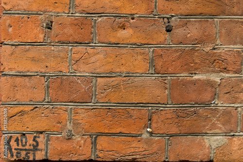 Old red bricks texture