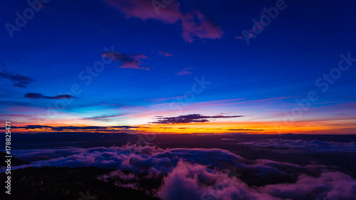 Natural Sunset Sunrise.Phu Thap Boek,Phetchabun Mountains.Landscape Sky At Sunset Dawn Sunrise. Unseen Thailand. © NARANAT STUDIO