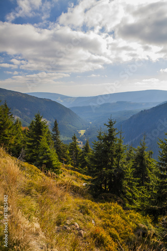 Giant Mountains National Park (hory Krkonose), Czech Republic at sunny day in the autumn