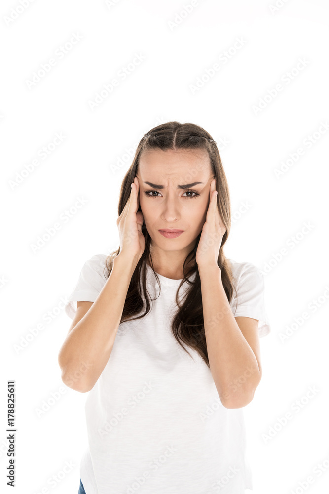 woman having headache