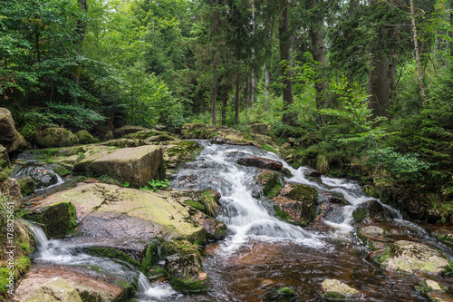 The waterfall on river in Harz, Germany