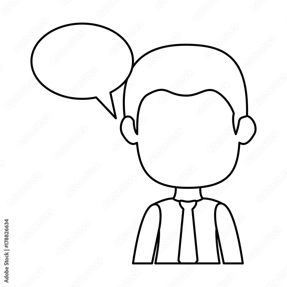 businessman with speech bubble avatar character icon businessman with speech bubble avatar character icon