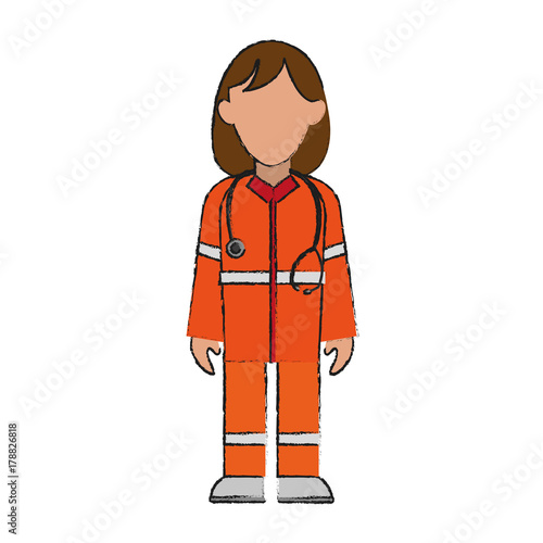 paramedic woman avatar icon image vector illustration design
