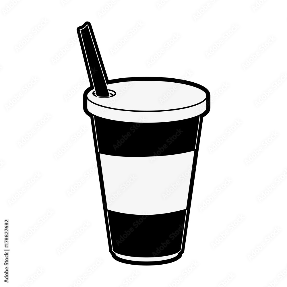 soda in disposable cup with straw icon image vector illustration design soda in disposable cup with straw icon image vector illustration design