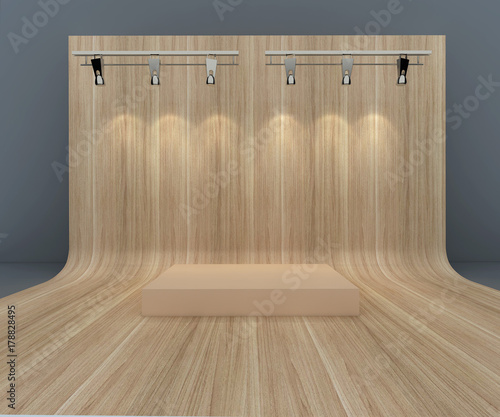 3d illustration stage studio backdrop