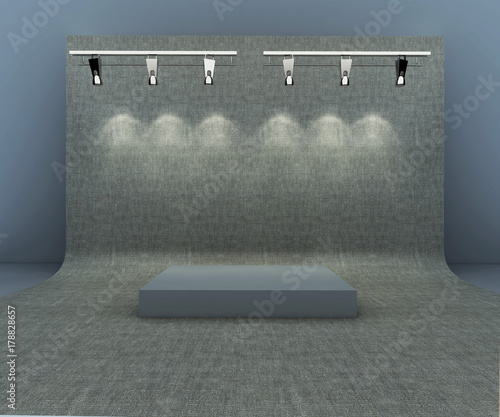 3d illustration stage studio backdrop