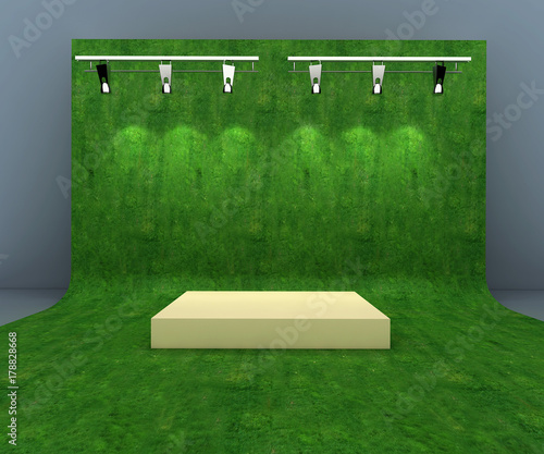 3d illustration stage studio backdrop
