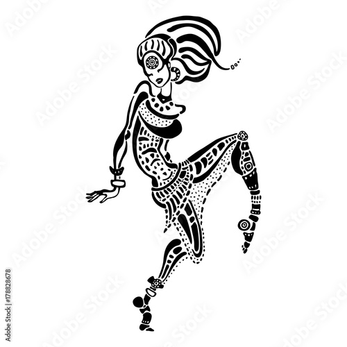 African woman in ethnic style.