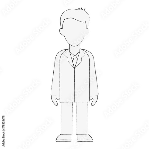 Businessman avatar full body related icon image vector illustration design
