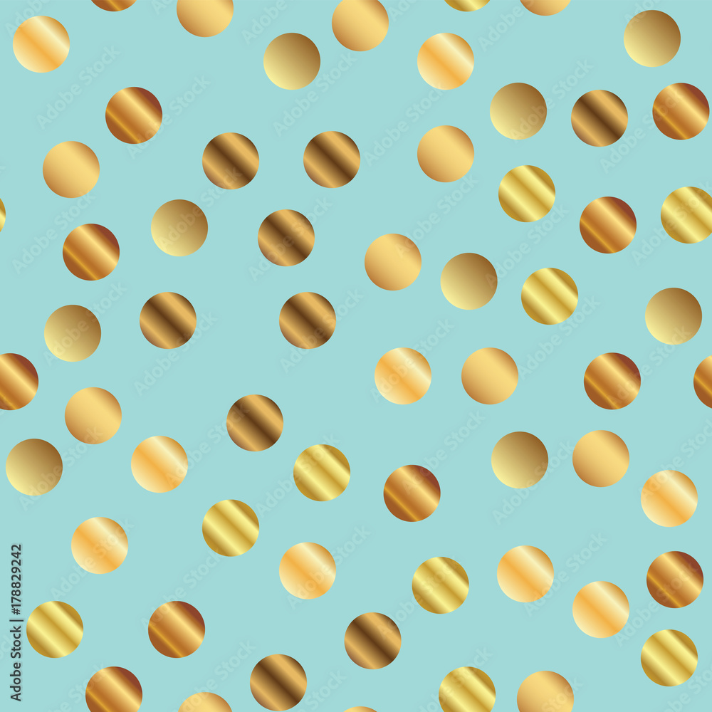 Golden dots seamless pattern on blue background. Curious gradient golden dots endless random scattered confetti on blue background. Confetti fall chaotic decor. Modern creative pattern. Golden dots seamless pattern on blue background. Curious gradient golden dots endless random scattered confetti on blue background. Confetti fall chaotic decor. Modern creative pattern.
