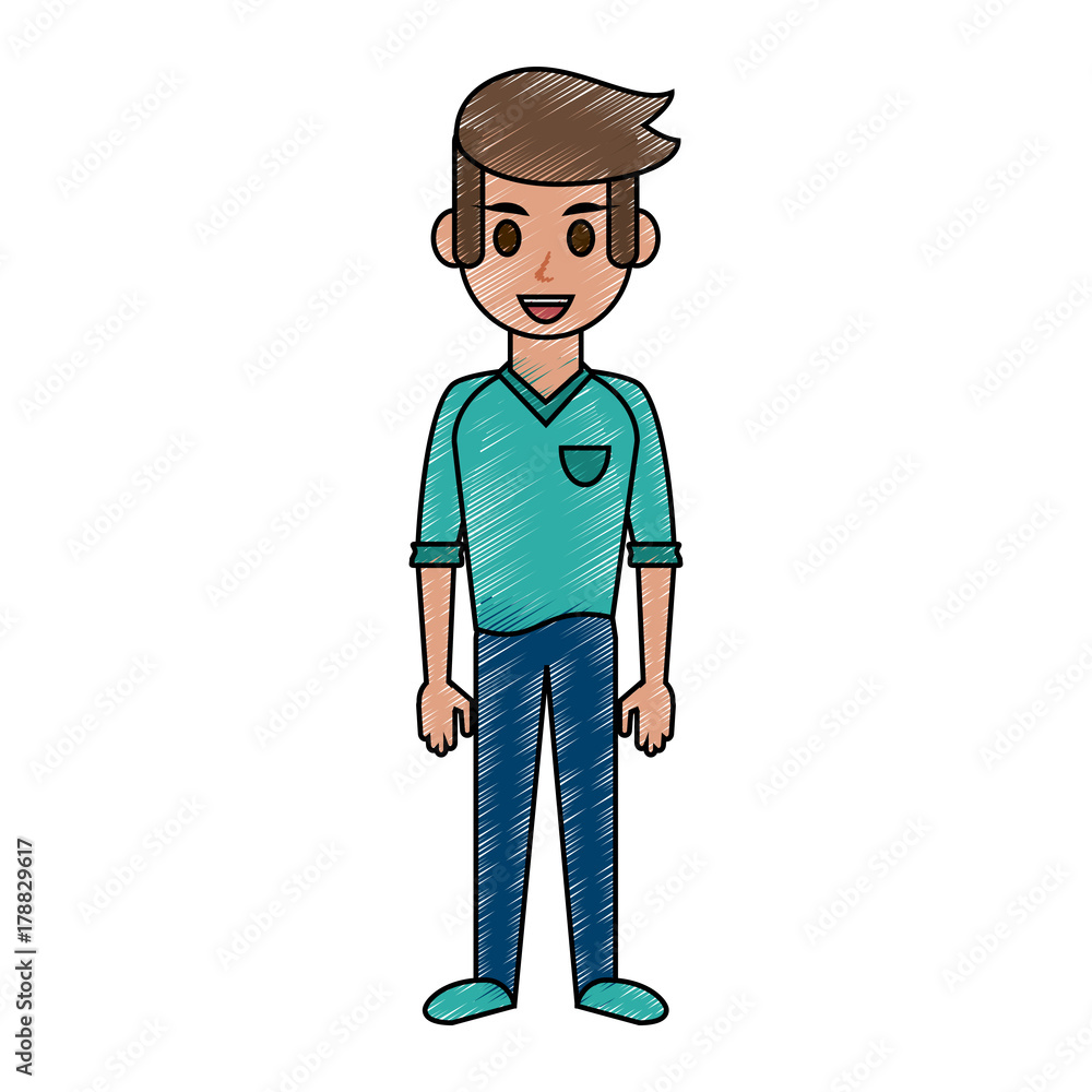 man happy cartoon full body icon image vector illustration design man happy cartoon full body icon image vector illustration design