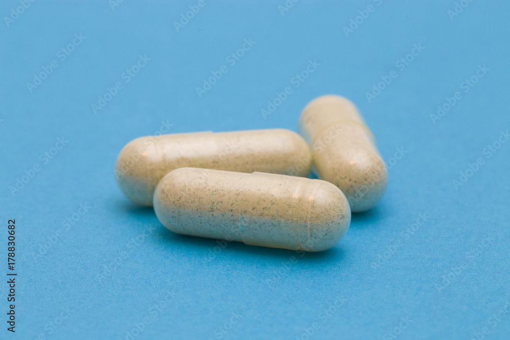 Pills on a Blue Background Pills on a Blue Background