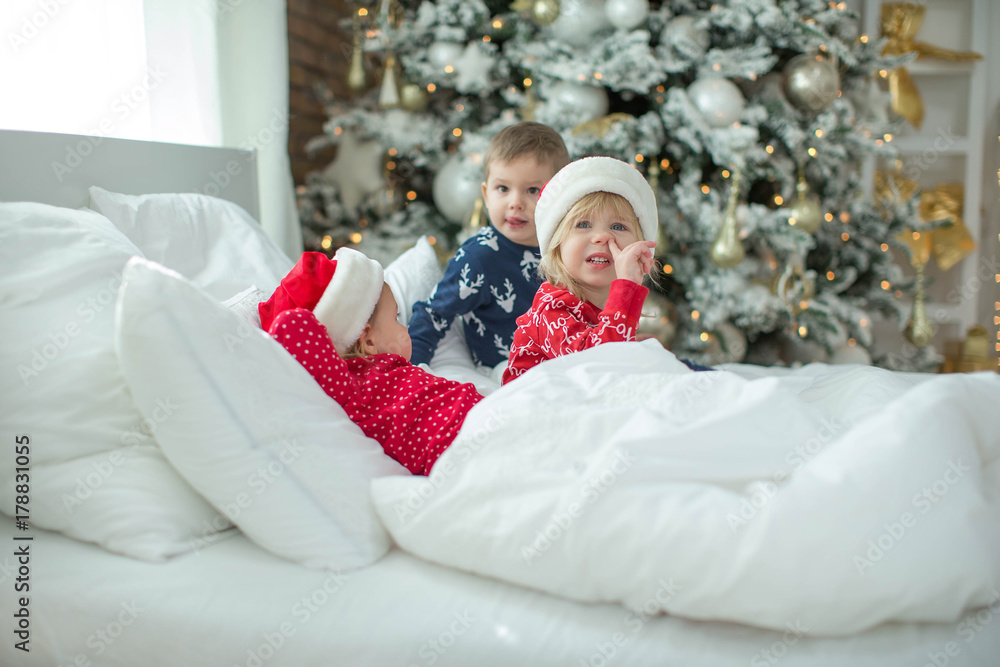 Little children at Christmas Little children at Christmas