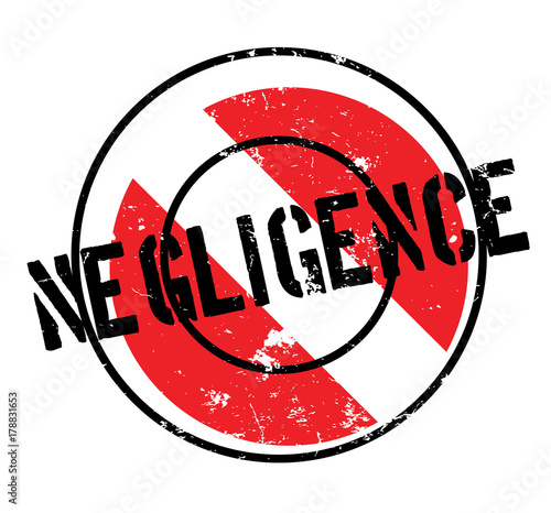 Negligence rubber stamp. Grunge design with dust scratches. Effects can be easily removed for a clean, crisp look. Color is easily changed.