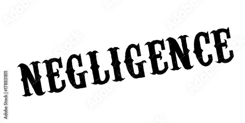 Negligence rubber stamp. Grunge design with dust scratches. Effects can be easily removed for a clean, crisp look. Color is easily changed.
