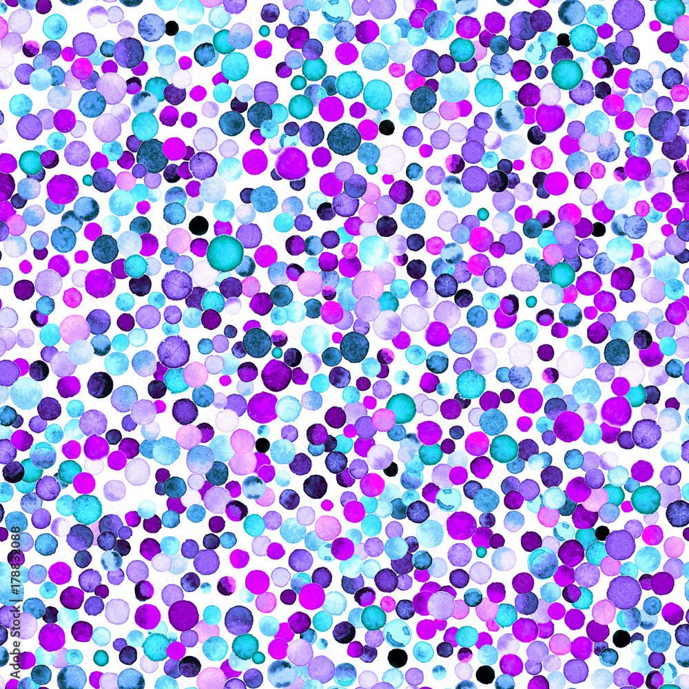 Watercolor confetti seamless pattern. Hand painted brilliant circles. Watercolor confetti circles. Blue scattered circles pattern. 19. Watercolor confetti seamless pattern. Hand painted brilliant circles. Watercolor confetti circles. Blue scattered circles pattern. 19.
