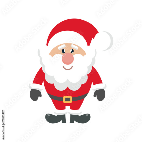 cartoon cute santa claus on a white background