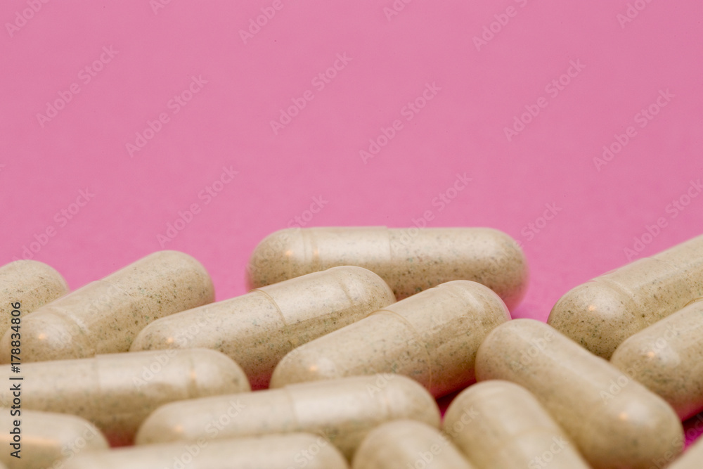 Pills on a Pink Background Pills on a Pink Background