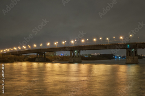 мост, Омск, ночной город