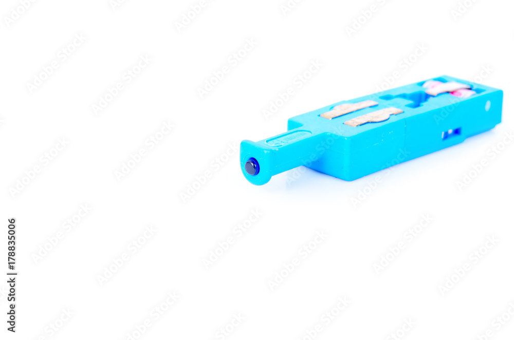 telephone line splitter on white background telephone line splitter on white background