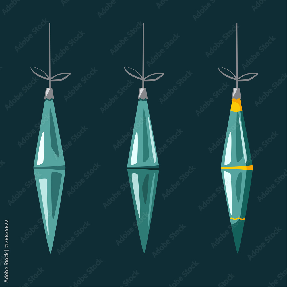 Christmas decorations with ribbon and bow. Cartoon vector illustration Christmas decorations with ribbon and bow. Cartoon vector illustration