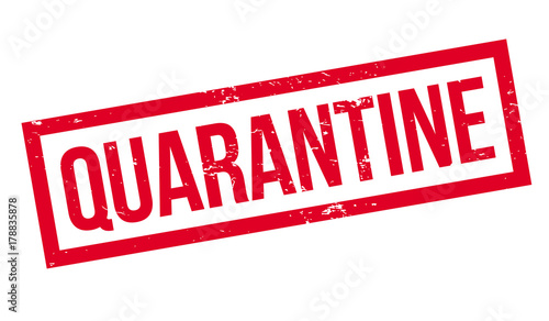 Quarantine rubber stamp. Grunge design with dust scratches. Effects can be easily removed for a clean, crisp look. Color is easily changed.