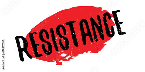 Resistance rubber stamp. Grunge design with dust scratches. Effects can be easily removed for a clean, crisp look. Color is easily changed.