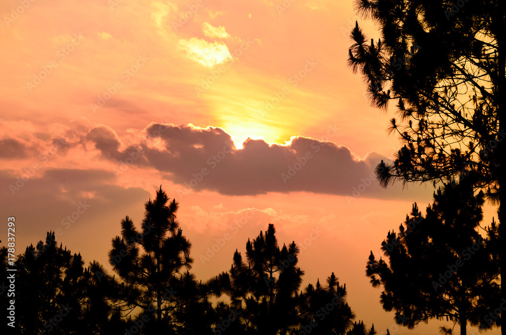 Naklejka premium The sky cloudy landscape at chiang mai district thailand.