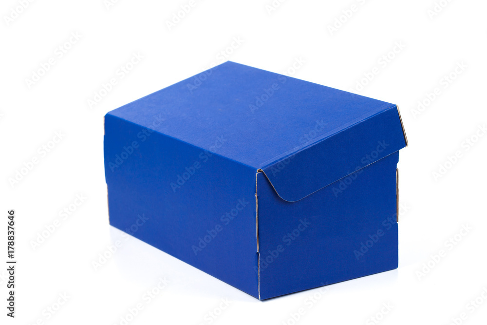 blue box gift on white background blue box gift on white background