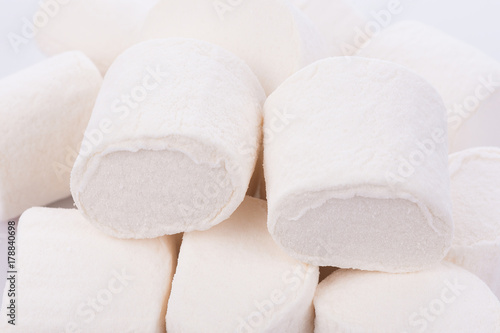 marshmallows on white background