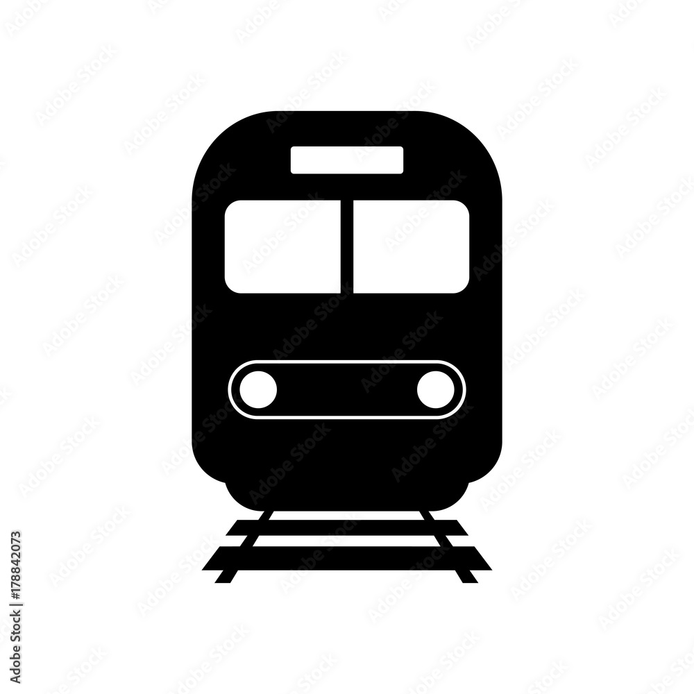 Black train vector icon on white background Black train vector icon on white background