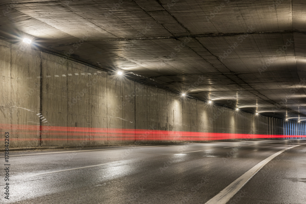 Highway tunnel. Interior of an urban tunnel without traffic. Highway tunnel. Interior of an urban tunnel without traffic.