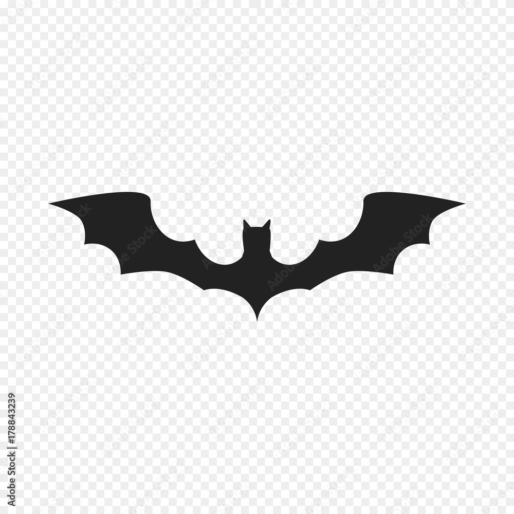 Bat Icon Isolated on Light Background. Vector Bat, Flittermouse, Flier. Use for Web, Logo, Banner and etc. Flat Illustration.