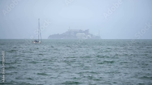San Francisco Alcatraz Island In Fog 