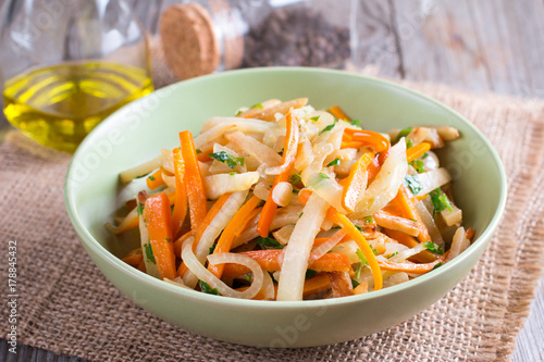 Stewed vegetables in a bowl. Healthy food