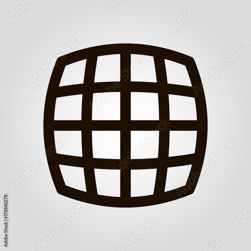 Square screen with cells and cages isolated flat vector icon