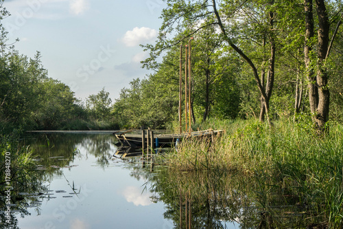 Boats in Zwartsluis, in the Weerribben-Wieden National Park, Netherlands