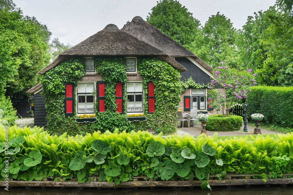 Traditional Dutch House in Giethoorn, Netherlands Traditional Dutch House in Giethoorn, Netherlands