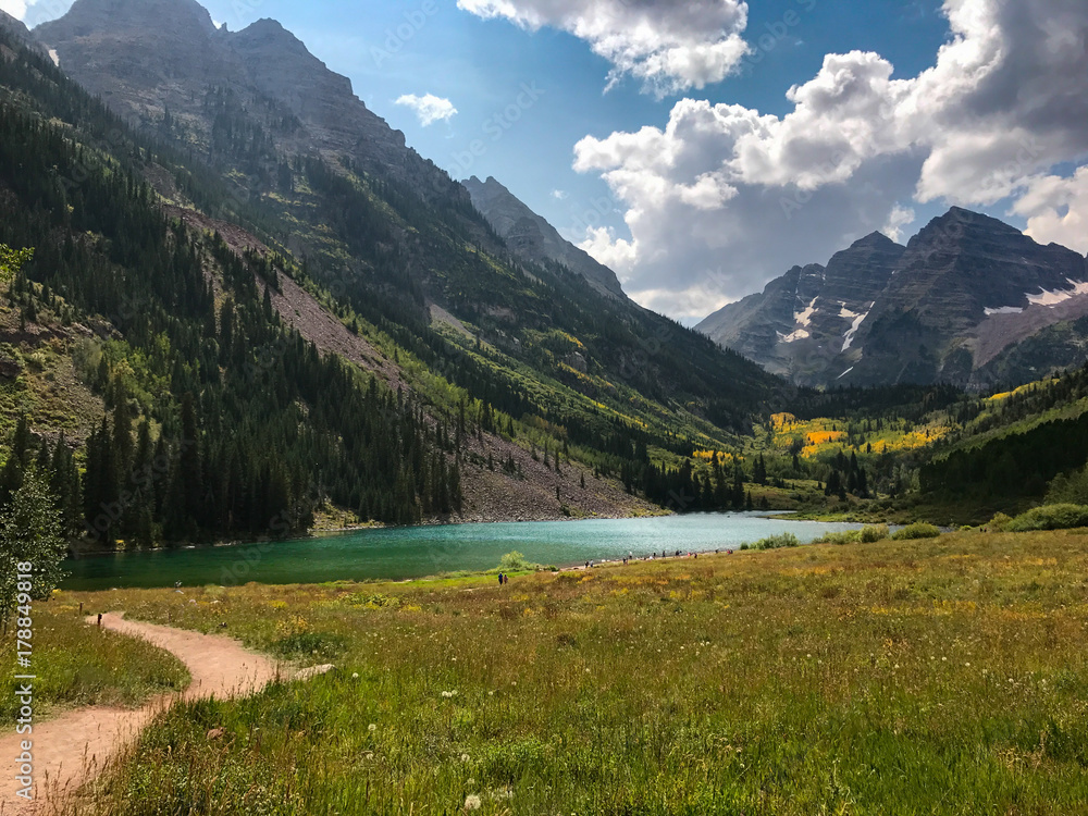 A lake high up in the mountains