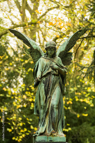 Angel Sculpture on Graveyard