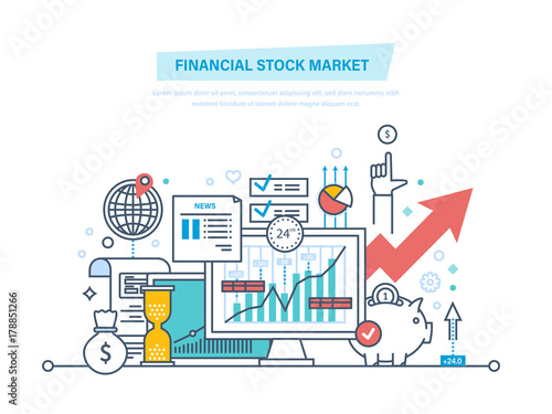 Financial stock market. Capital markets, trading, e-commerce, investments, finance. © Idey