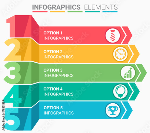 INFOGRAPHICS element abstract design the number top five list template