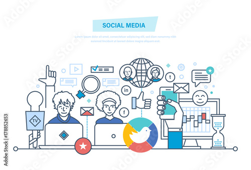 Social media. Planning, digital marketing, advertising, promotion in social network. © Idey