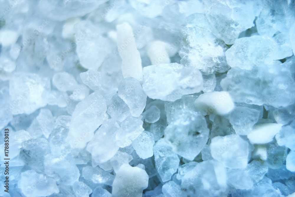 Blue Crystals of sea salt close up Blue Crystals of sea salt close up