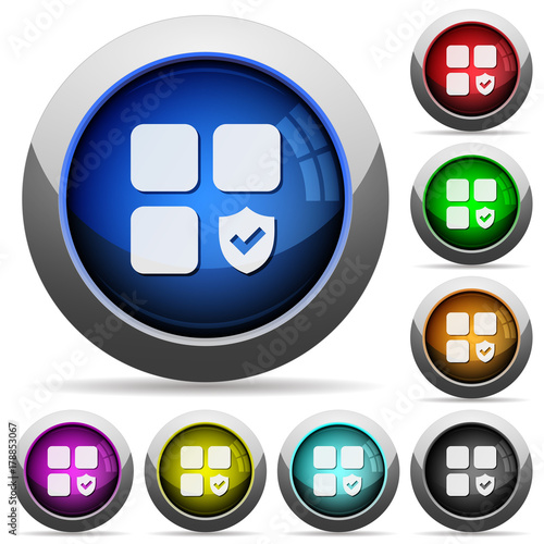 Protected component round glossy buttons