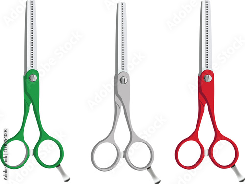 forbici sdentate per barbiere tricolore
