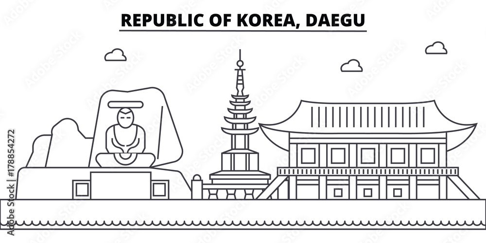 Daegu Building Vector Republic Of Korea, Daegu architecture skyline: buildings, silhouette ...